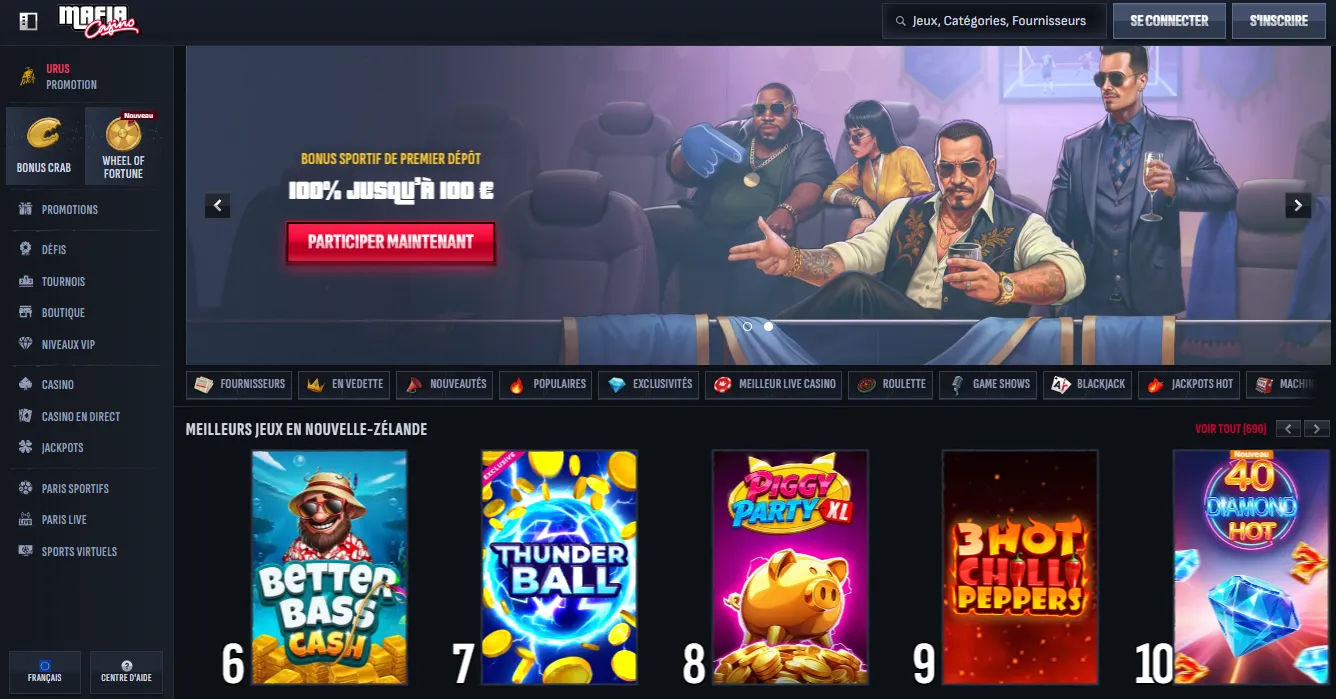 Points forts du Mafia Casino en ligne